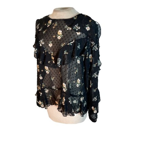 Forever 21 Tops - Forever 21 Floral Romantic Sheer Top Shirt Blouse